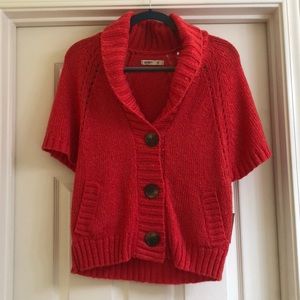 1/2 sleeve button down sweater